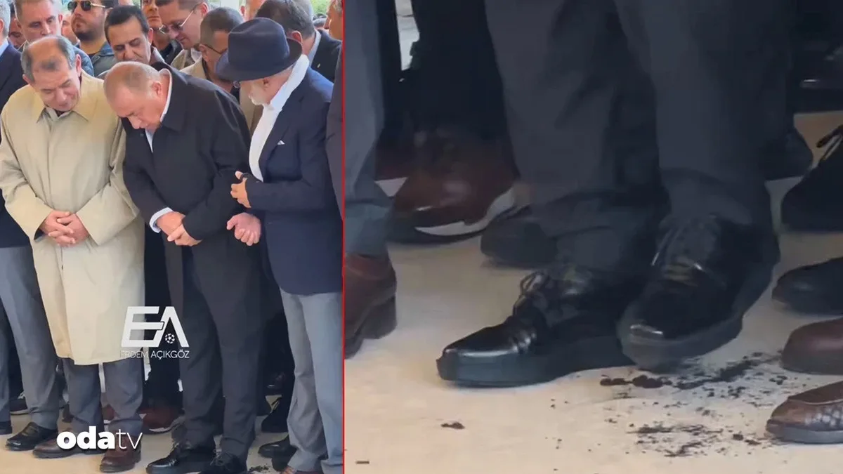 Fatih Terim vive un imprevisto al funerale, si stacca la suola della scarpa