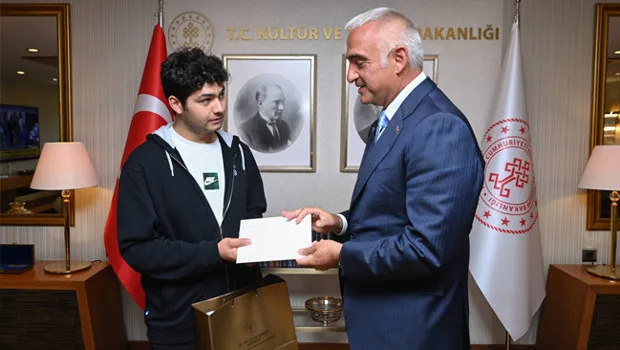Minister Ersoy Hosts Top Student Ahmet Deniz at Ministry