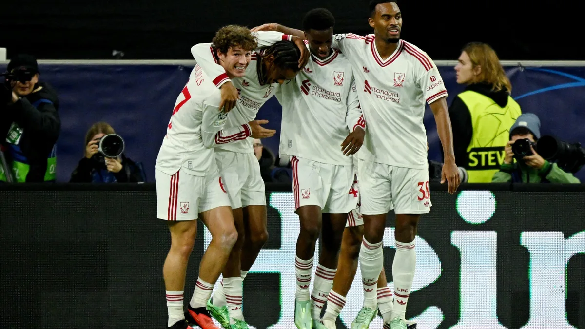 Bradley Barcola maakt eerste hattrick voor Liverpool bij 6-3-zege op LASK in de Champions League