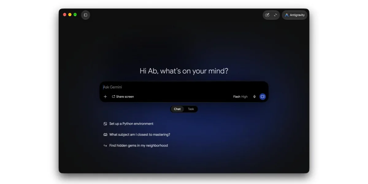 Google bringt Gemini 4 Argon in die Gemini-App und integriert Antigravity unter macOS