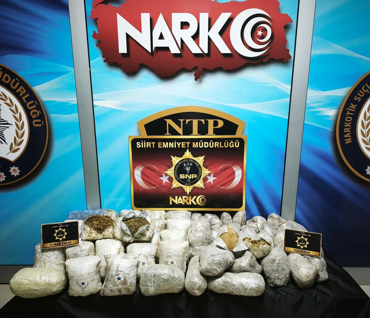 Polizei entdeckt 37,6 kg Cannabis versteckt in Schafwolle in Siirt