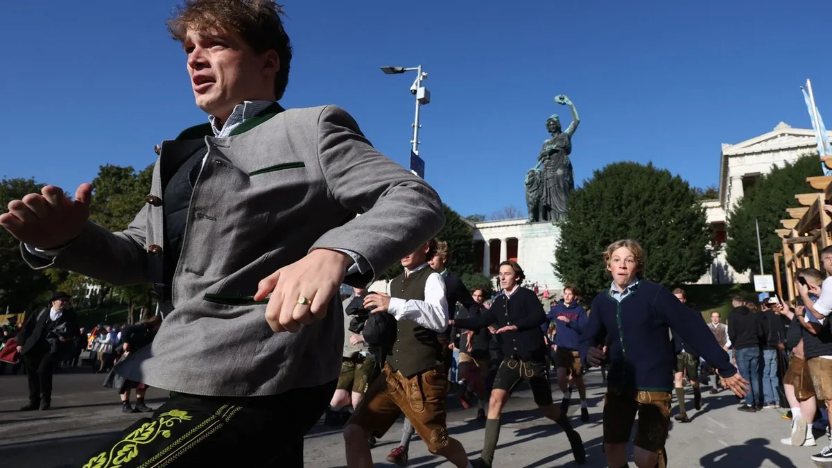 Oktoberfest Kicks Off with Eager Crowds Rushing for Seats