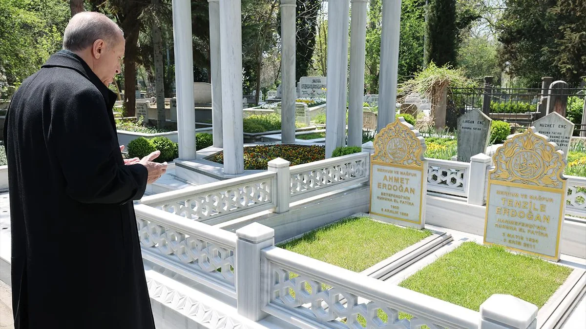 Recep Tayyip Erdoğan visita le tombe dei genitori a Istanbul