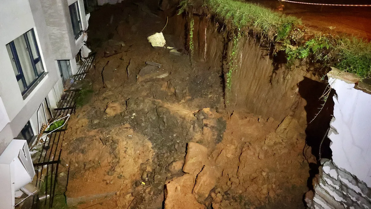 Heavy Rainfall Floods Streets and Homes in Trabzon, Turkey